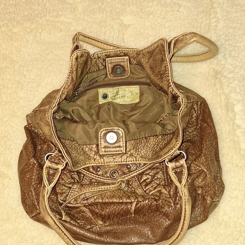 VINTAGE SPARROW TRUE Elegant Brown Women's Shoulder Bag. - Picture 5 of 16